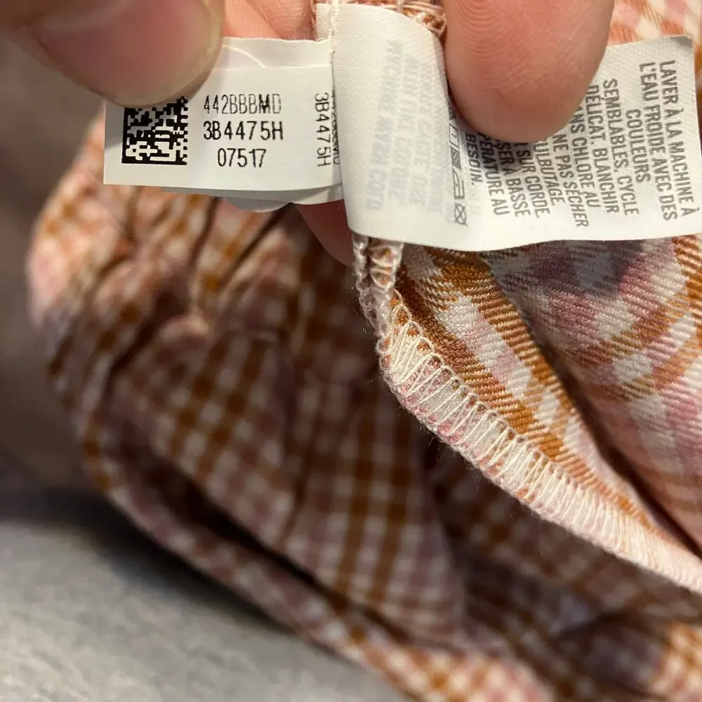 New Aerie Pleated Mini Skirt Pink‎ Brown Gingham Plaid Size XS $49.95 Preppy